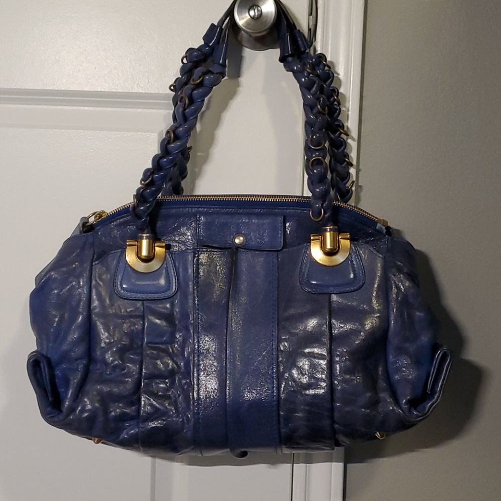 Chloe Large Blue Leather Heloise Hobo